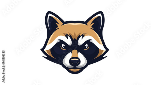Cartoon raccoon head isolated