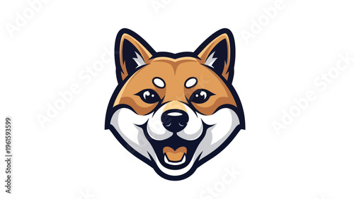 Cartoon shiba inu dog head vector design