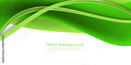 Green Wave Background Abstract Design With Smooth Flowing Curves For Modern Layouts
