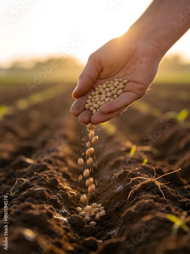 Hand planting seeds in soil