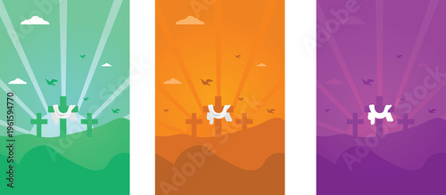 Good Friday Cross Sunrise Background