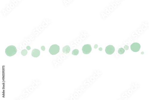水彩のぬくもりシリーズ 幼稚園・保育園向け 連なる丸のライン素材 緑 パステルカラー 区切り線