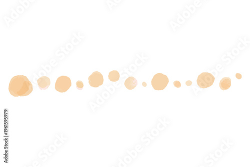 水彩のぬくもりシリーズ 幼稚園・保育園向け 連なる丸のライン素材 黄色 パステルカラー 区切り線