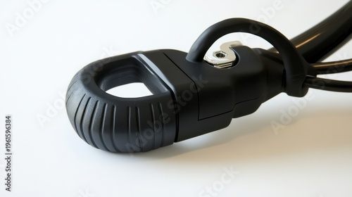 Black Bicycle Lock Isolated on White Background