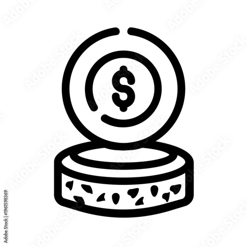 Coin with a dollar symbol suitable for financerelated designs, business presentations, moneysaving concepts, investment brochures, and financial websites.
