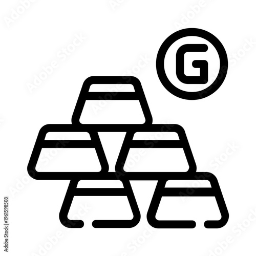 Gold bars with a g logo symbol, suitable for finance or investment concepts. Wealth, luxury, savings, banking, and prosperity themes.
