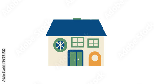 Simple Cartoon House Illustration