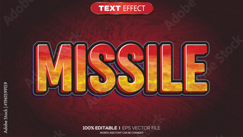 3d text effect missile theme