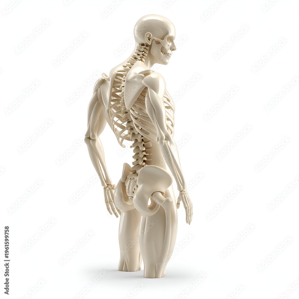Fototapeta premium Human Skeleton Anatomy - Detailed 3D Rendering for Medical Illustration.