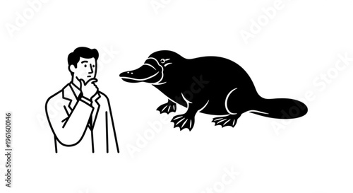 Scientist Pondering the Platypus Enigma