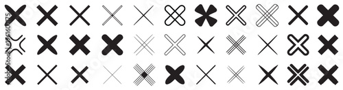 Big collection of crossmark symbol design.