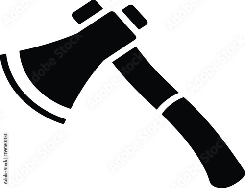 MobileBlack silhouette of an axe on white background, sharp tool