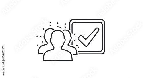 Team Approval Concept - Group of People with Check Mark Symbol.