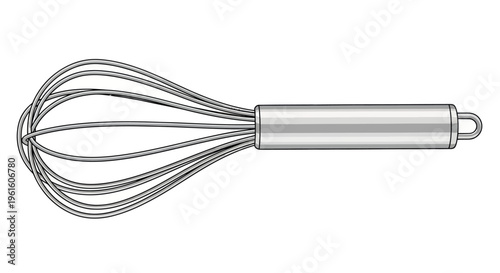Stainless Steel Whisk for Cooking and Baking Isolated on White Background