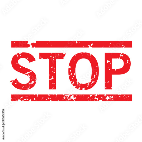 Wide STOP stamp with grunge texture. Perfect for banners, warnings, and labels.