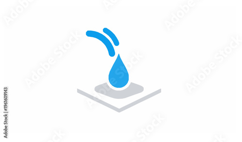 Absorbent icon flat vector illustration with liquid droplet absorbed by pad isolated on white background EPS10