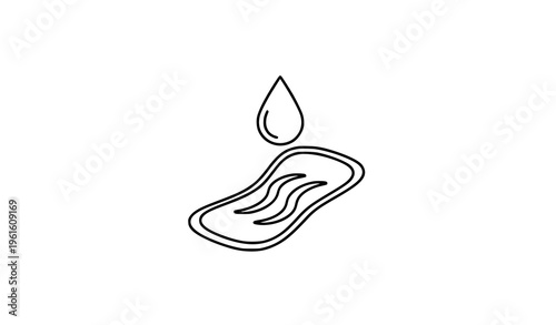 Absorbent icon outline vector minimal line style droplet pad illustration isolated on white background EPS10