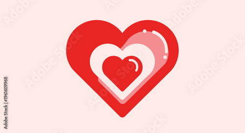 Red Heart Icon with Nested Hearts.