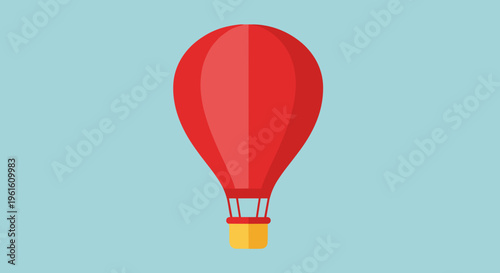 Red Hot Air Balloon Illustration.