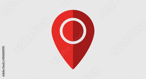 Red Map Pin Icon Symbol.