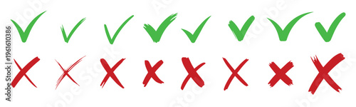 Green checkmark and red crossmark design