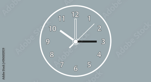 Simple Gray Clock Face Isolated.