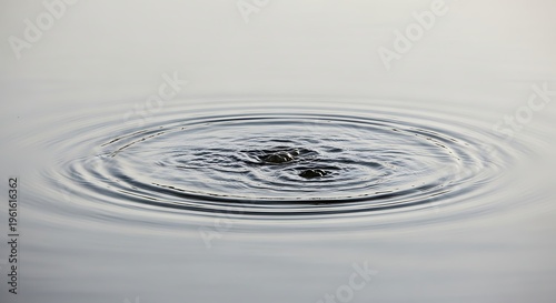 Concentric Water Ripples Forming Circles On A Calm Light Grey Water Surface With Tiny Bubbles