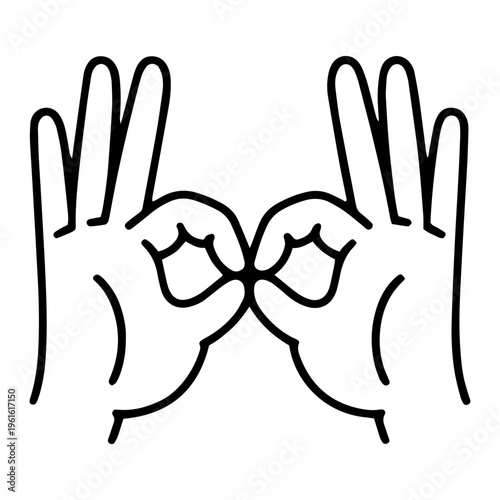 Two Hands Making Glasses Gesture
