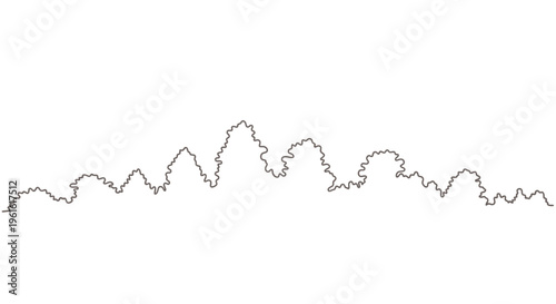 Minimalist Tree Line Silhouette, Abstract Nature Outline, Simple Organic Shape