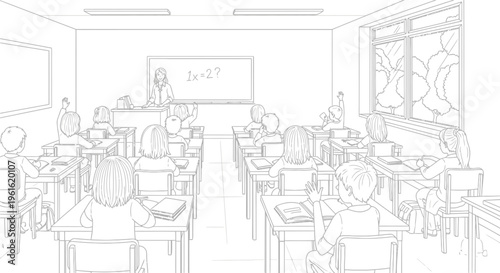 classroom with students and teacher