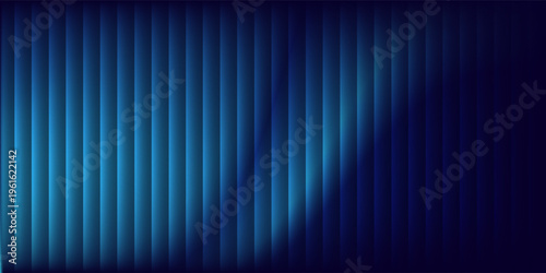 Futuristic neon texture with vibrant shades of blue wavy gradient and bright smooth fluted vertical lines.  fluted texture