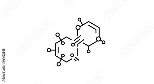Scientific molecular structure diagram with atoms and bonds for chemistry biology and pharmaceutical research concepts.