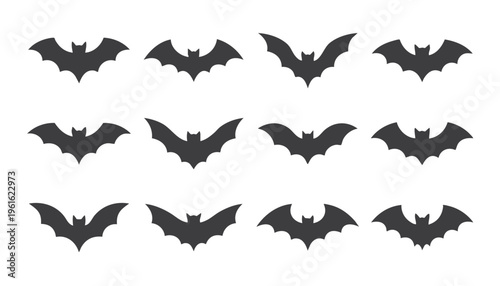 flying bat silhouettes