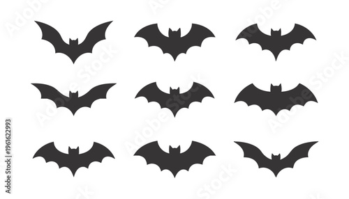 flying bat silhouettes