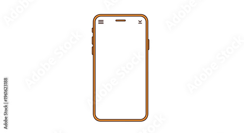 Simple outline illustration of a modern smartphone or mobile device with a thin bezel and functional buttons on the side.