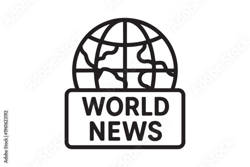 Global news report symbol isolated on white background.
