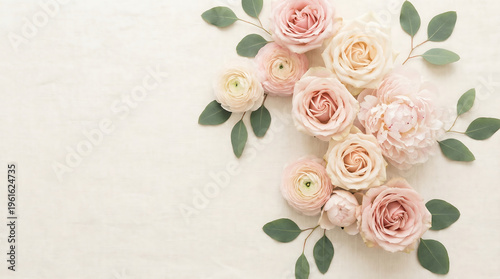 Beautiful background for Mother's Day with shades of pink and beautiful flowers