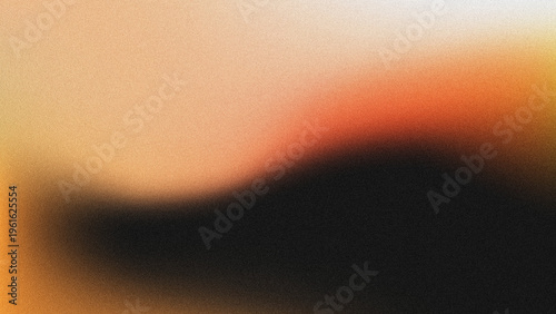 Фотография A minimalist abstract background featuring a soft gradient of warm earthy tones (beige, orange, black) with a grainy, noisy texture