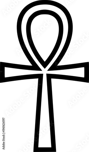 Egyptian Ankh Symbol Clean Modern Flat Vector Icon
