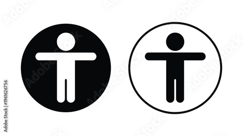 Accessibility icon universal accessibility sign, inclusive human figure symbol representing disability access mobility support and equal usability