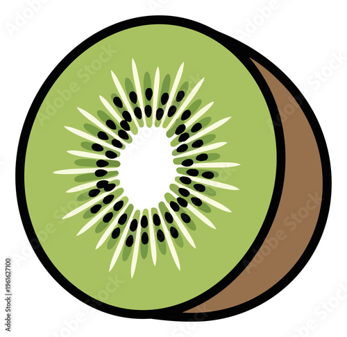 Vibrant Kiwi Slice A Fresh and Healthy Fruit Illustration.