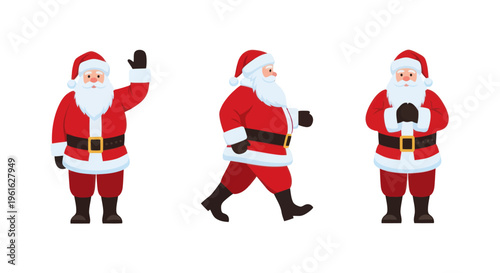 Santa Claus Collection: Waving, Walking, and Standing with Hands Clasped