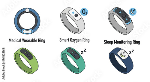 Collection of Smart Rings for Health Monitoring: Sleep, Oxygen, Medical Wearable Tech