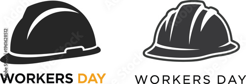 black and white Halmet set vector illustration  May Day