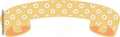 Ribbon Frame -5- Daisy - yellow, isolated on white background