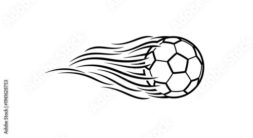Flaming Soccer Ball Icon - Dynamic Motion and Speed