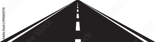 Asphalt road stretching into the distance with white markings