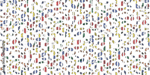 Colorful line doodle in seamless pattern. Abstract art background. background vector design with childish scribble, doodle in vibrant color. Fun creative illustration for kids, fabric, prints, cover.