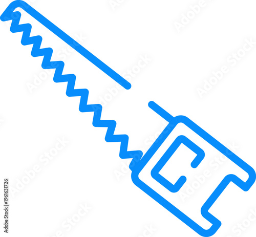 Minimalistic Rounded Stroke Hand Saw Line Icon