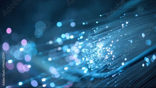 Abstract fiber optics data transmission technology digital network